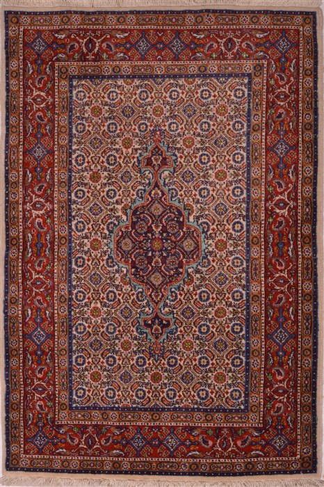 Mood Beige Hand Knotted 31 X 40  Area Rug 100-23376 Image 0