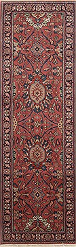 Kashan Purple Runner Hand Knotted 2'6" X 7'10"  Area Rug 250-23385