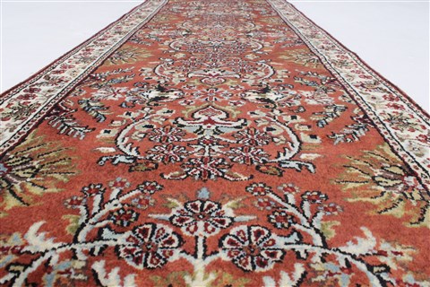 Kashan Brown Runner Hand Knotted 25 X 80 Area Rug 250-23388 Image 3