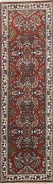 Kashan Brown Runner Hand Knotted 2'5" X 8'0"  Area Rug 250-23388