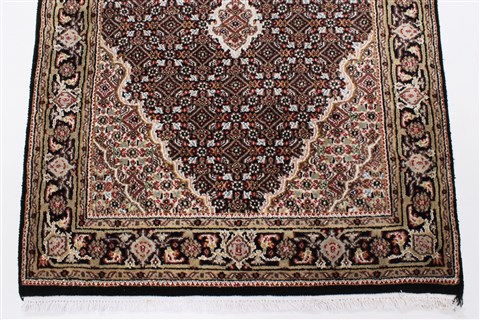 Kashmir Black Runner Hand Knotted 29 X 80 Area Rug 250-23389 Image 5