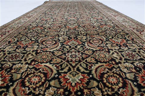 Herati Black Runner Hand Knotted 28 X 710 Area Rug 250-23390 Image 3