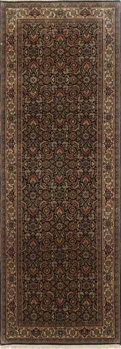 Herati Black Runner Hand Knotted 28 X 710 Area Rug 250-23390 Image 0