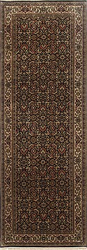 Herati Black Runner Hand Knotted 2'8" X 7'10"  Area Rug 250-23390