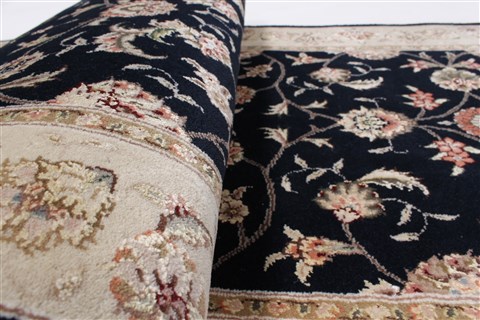 Tabriz Black Runner Hand Knotted 26 X 80 Area Rug 250-23394 Image 11