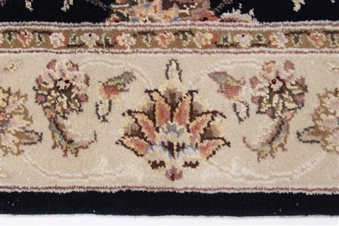 Tabriz Black Runner Hand Knotted 26 X 80 Area Rug 250-23394 Image 3