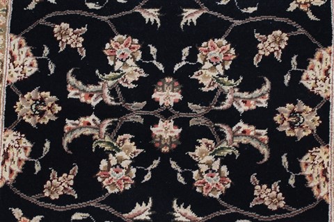 Tabriz Black Runner Hand Knotted 26 X 80 Area Rug 250-23394 Image 4