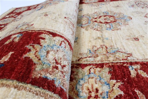 Pishavar Beige Runner Hand Knotted 27 X 81  Area Rug 250-23395 Image 10