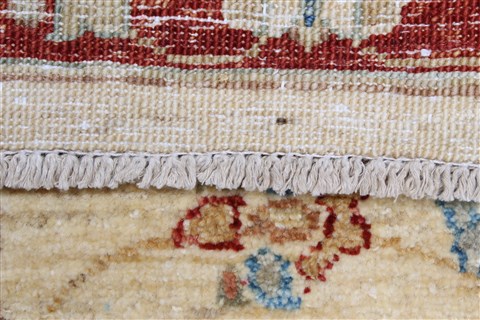 Pishavar Beige Runner Hand Knotted 27 X 81  Area Rug 250-23395 Image 1