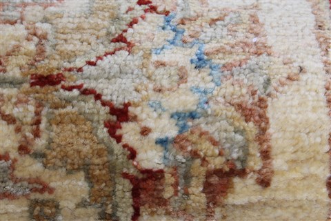 Pishavar Beige Runner Hand Knotted 27 X 81  Area Rug 250-23395 Image 8