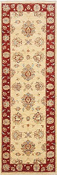 Pishavar Beige Runner Hand Knotted 2'7" X 8'1"  Area Rug 250-23395