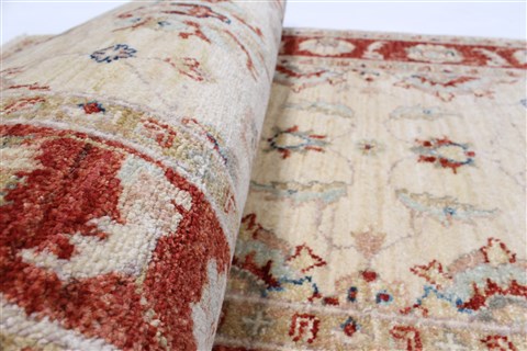 Pishavar Beige Runner Hand Knotted 28 X 86 Area Rug 250-23396 Image 12