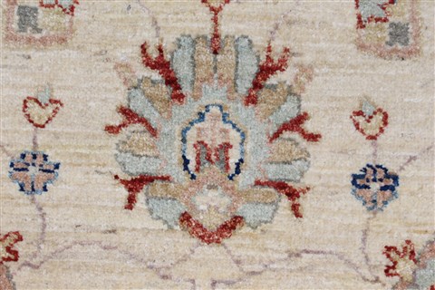Pishavar Beige Runner Hand Knotted 28 X 86 Area Rug 250-23396 Image 3