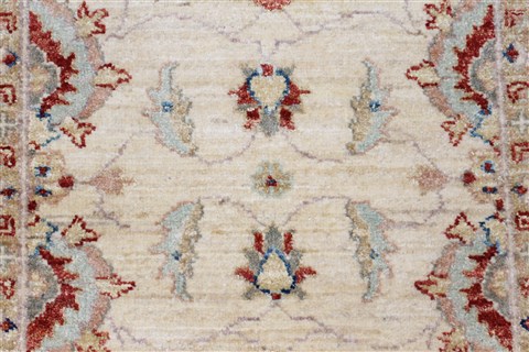 Pishavar Beige Runner Hand Knotted 28 X 86 Area Rug 250-23396 Image 5