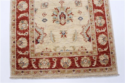 Pishavar Beige Runner Hand Knotted 28 X 86 Area Rug 250-23396 Image 6
