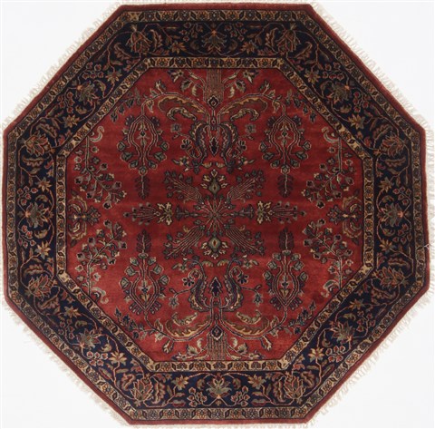 Sarouk Red Octagon Hand Knotted 50 X 50 Area Rug 250-23412 Image 0