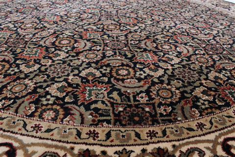 Herati Black Round Hand Knotted 50 X 50 Area Rug 250-23419 Image 2