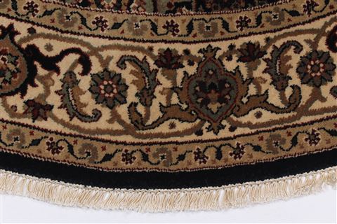 Herati Black Round Hand Knotted 50 X 50 Area Rug 250-23419 Image 3