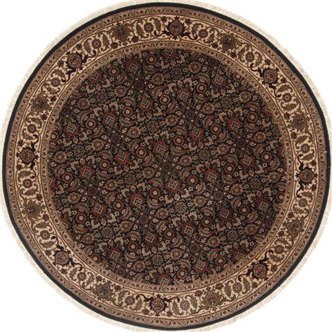 Herati Black Round Hand Knotted 50 X 50 Area Rug 250-23419 Image 0