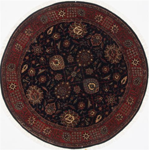 Tabriz Blue Round Hand Knotted 51 X 51 Area Rug 250-23423 Image 0
