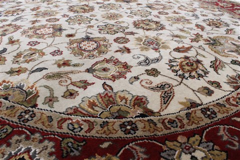 Kashmar Beige Round Hand Knotted 50 X 50 Area Rug 250-23428 Image 3