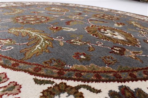 Kashan Grey Round Hand Knotted 50 X 50 Area Rug 250-23433 Image 2