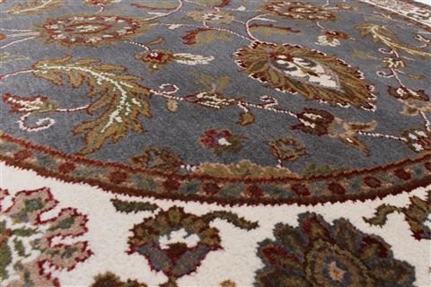 Kashan Grey Round Hand Knotted 50 X 50 Area Rug 250-23433 Image 3