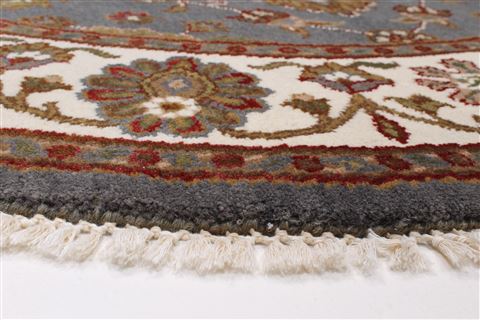 Kashan Grey Round Hand Knotted 50 X 50 Area Rug 250-23433 Image 6