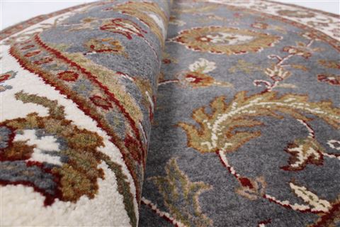 Kashan Grey Round Hand Knotted 50 X 50 Area Rug 250-23433 Image 9