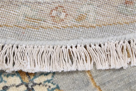 Chobi Grey Round Hand Knotted 411 X 411 Area Rug 250-23436 Image 3