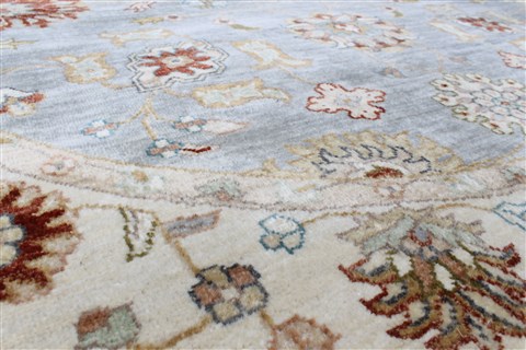 Chobi Grey Round Hand Knotted 411 X 411 Area Rug 250-23436 Image 4