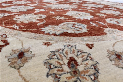 Chobi Brown Round Hand Knotted 50 X 50 Area Rug 250-23447 Image 2