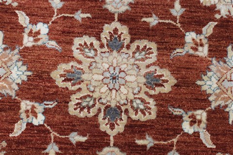 Chobi Brown Round Hand Knotted 50 X 50 Area Rug 250-23447 Image 4