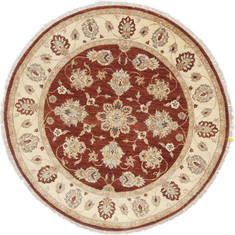 Chobi Brown Round Hand Knotted 5'0" X 5'0"  Area Rug 250-23447