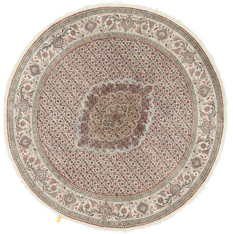Tabriz Beige Round Hand Knotted 50 X 50  Area Rug 250-23448 Image 0