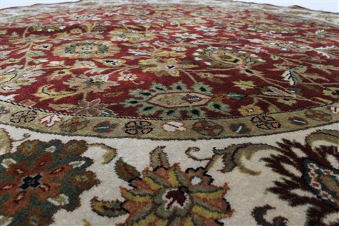 Tabriz Red Round Hand Knotted 411 X 411 Area Rug 250-23451 Image 2