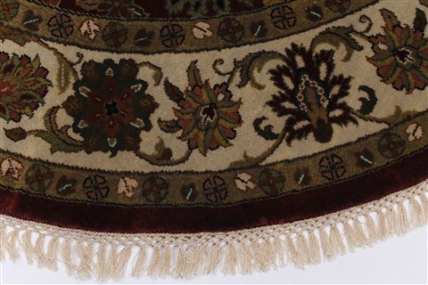 Tabriz Red Round Hand Knotted 411 X 411 Area Rug 250-23451 Image 3