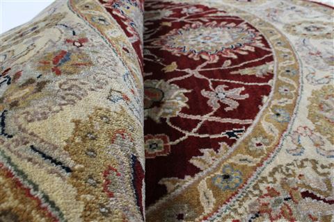 Semnan Red Round Hand Knotted 50 X 50 Area Rug 250-23454 Image 9