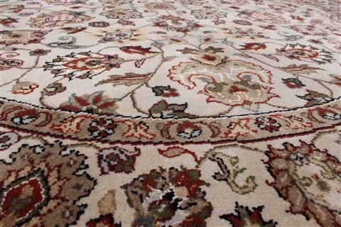 Kashmar Beige Round Hand Knotted 52 X 52 Area Rug 250-23460 Image 1