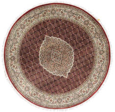 Tabriz Red Round Hand Knotted 4'11" X 4'11"  Area Rug 250-23463