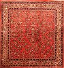 Sarouk Red Square Hand Knotted 70 X 72 Area Rug 100-23481 Thumb 0