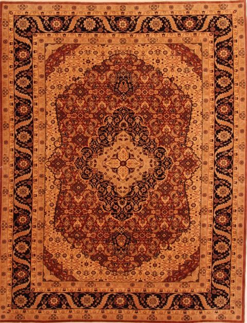 Tabriz Brown Hand Knotted 69 X 810 Area Rug 100-23482 Image 0