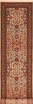 Sarouk Beige Runner Hand Knotted 2'8" X 10'8"  Area Rug 100-23492