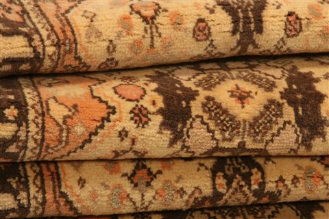Sarouk Beige Runner Hand Knotted 24 X 105 Area Rug 100-23493 Image 6