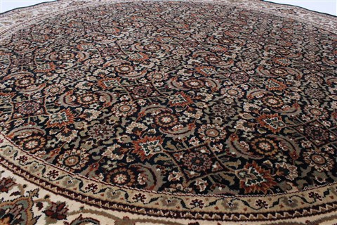 Herati Black Round Hand Knotted 510 X 510 Area Rug 250-23508 Image 2