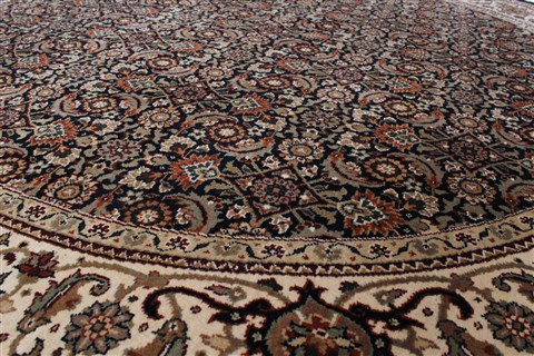 Herati Black Round Hand Knotted 510 X 510 Area Rug 250-23508 Image 3