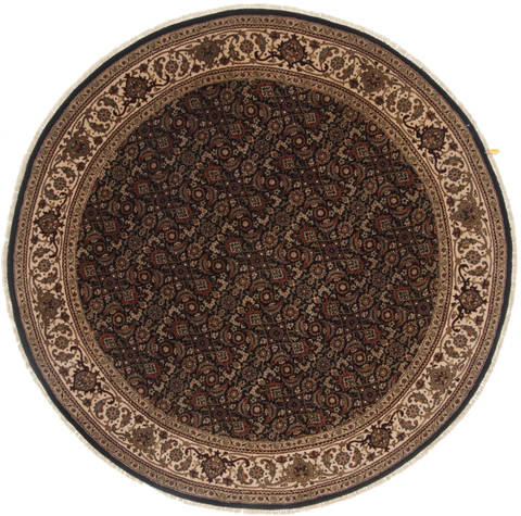 Herati Black Round Hand Knotted 510 X 510 Area Rug 250-23508 Image 0