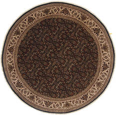 Indian Herati Black Round 5 to 6 ft Wool Carpet 23508