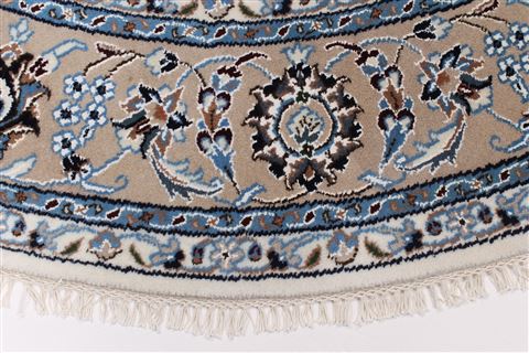 Nain White Round Hand Knotted 60 X 60  Area Rug 250-23510 Image 3