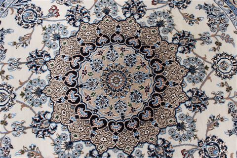 Nain White Round Hand Knotted 60 X 60  Area Rug 250-23510 Image 4